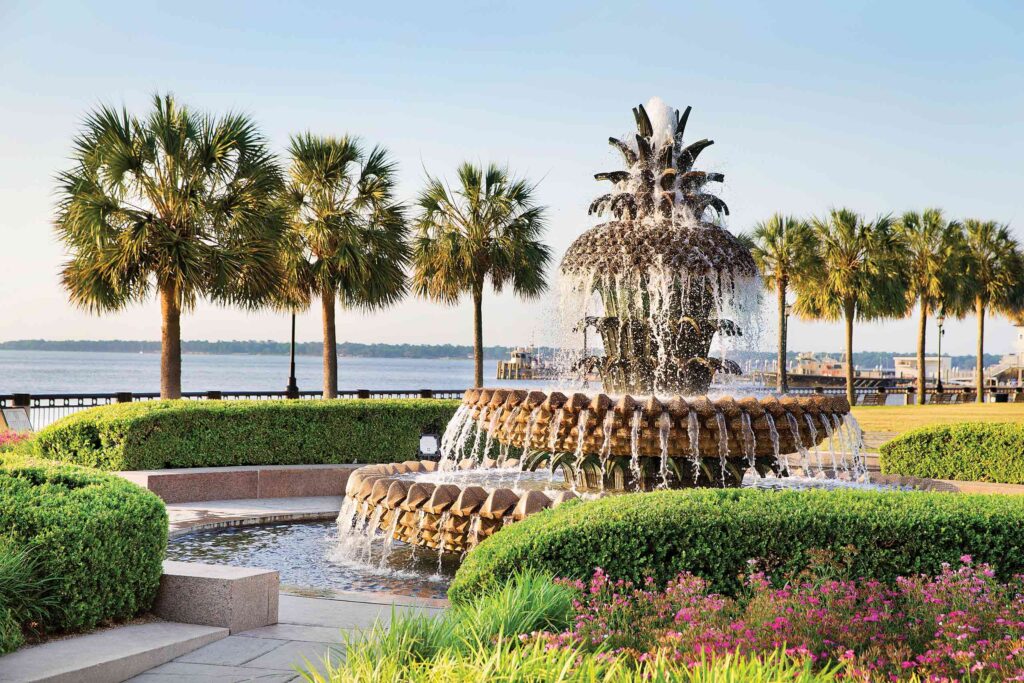 The Pineapple Fountain in Charleston, South Carolina, USA