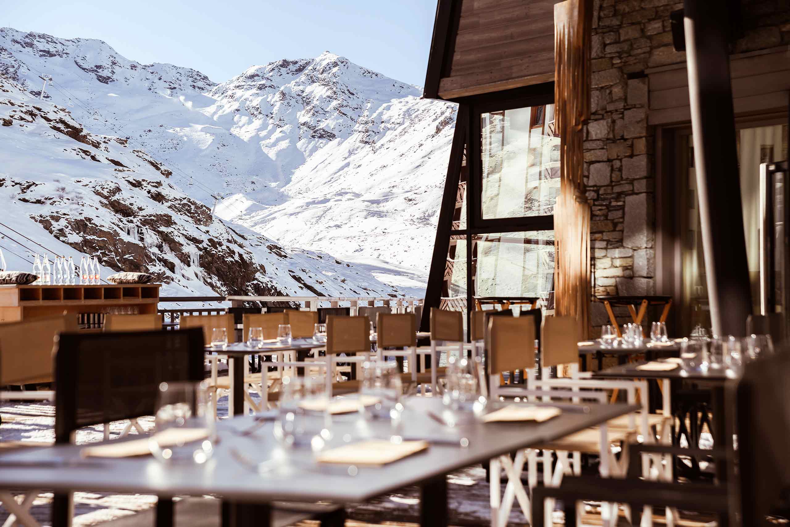 Roof terrace with views of the Alps at Altapura, Val Thorens, Les Trois Vallées, France