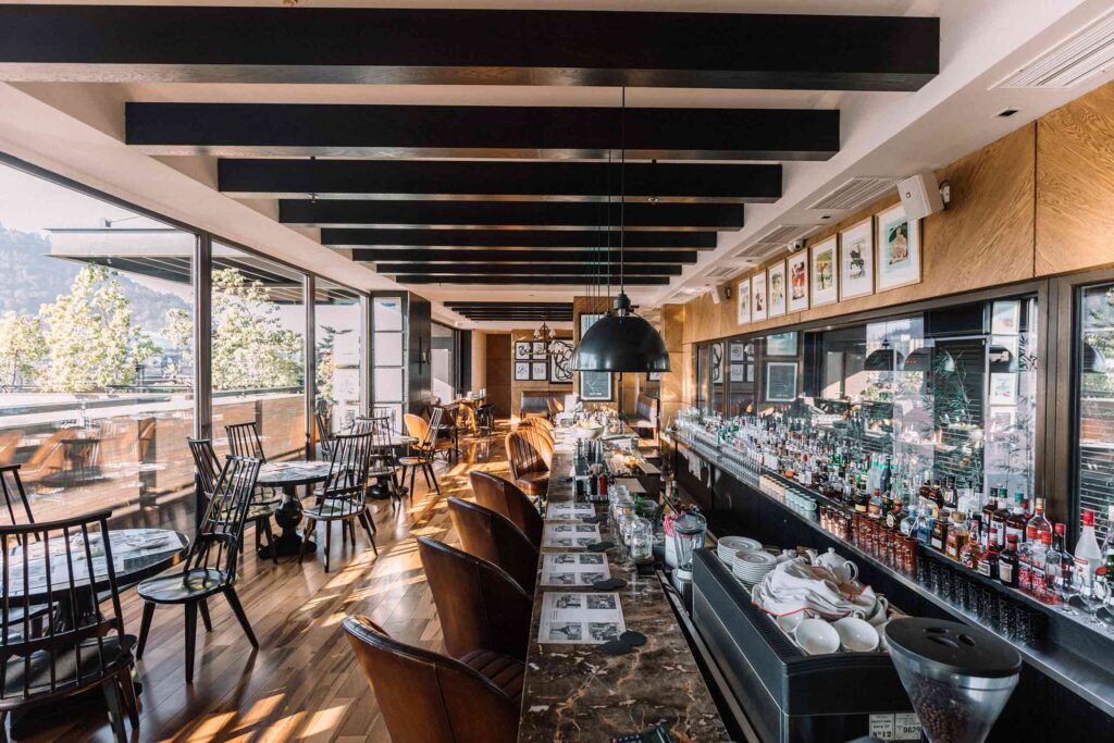 A rooftop bar in the Chilean capital