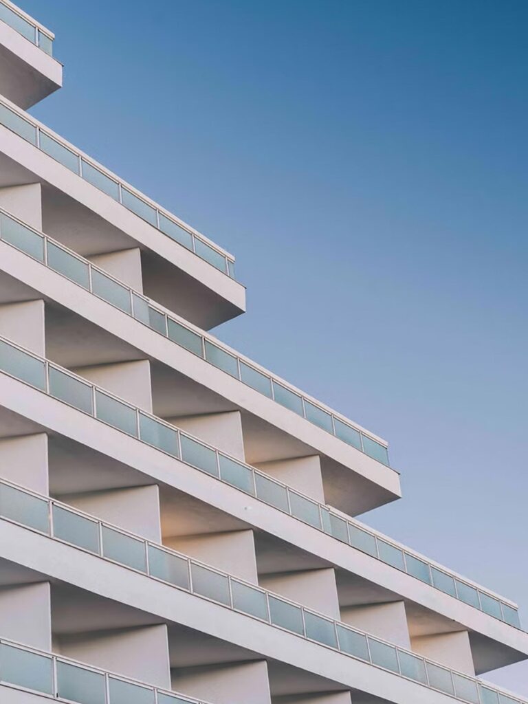 Architectural details of a hotel in the Balearics