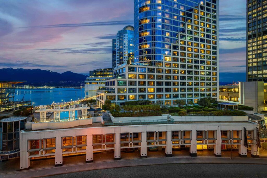 Exterior view of Fairmont Waterfront, Vancouver, Canada