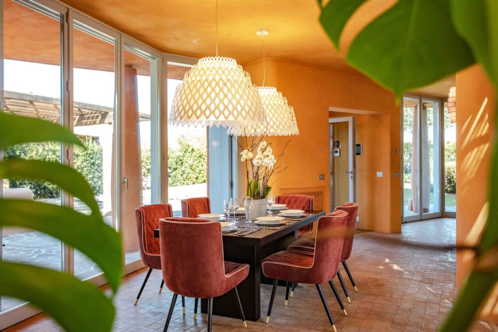 Interiors of Villas at Is Molas, Sardinia – dining table
