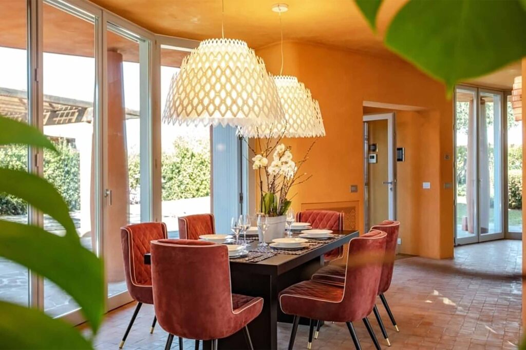 Interiors of Villas at Is Molas, Sardinia – dining table