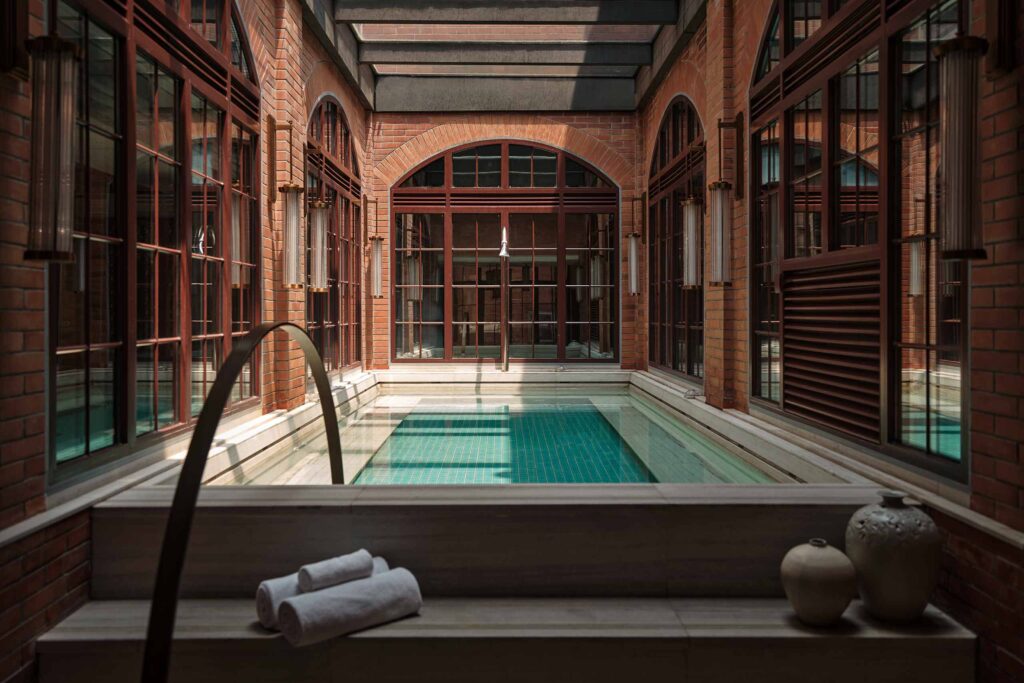 A small pool at the Auriga Spa at Capella Shanghai, Jian Ye Li, Shanghai, China