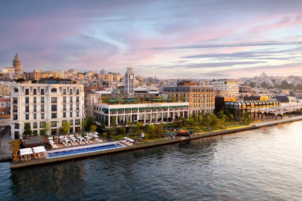 Straddling the Bosphorus, the four buildings of The Peninsula, Istanbul, Türkiye